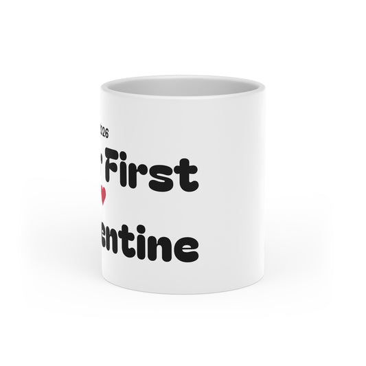 Buy Printed White Coffee Mugs | Valentine's Coffee Mugs Online For Couples - "Our First Valentine"