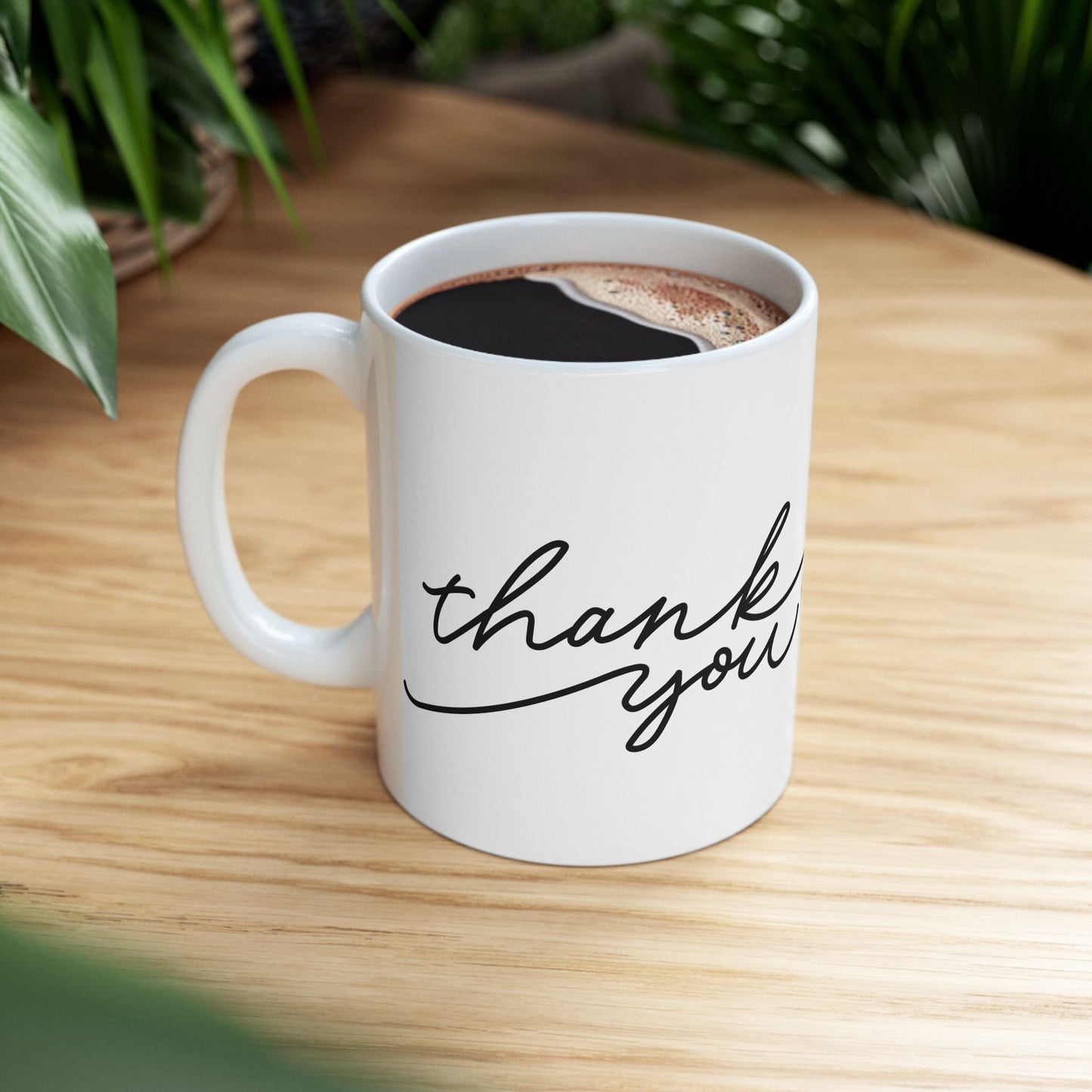 Thank You Ceramic Mug with Heart Appreciation Coffee Cup Gift Printify