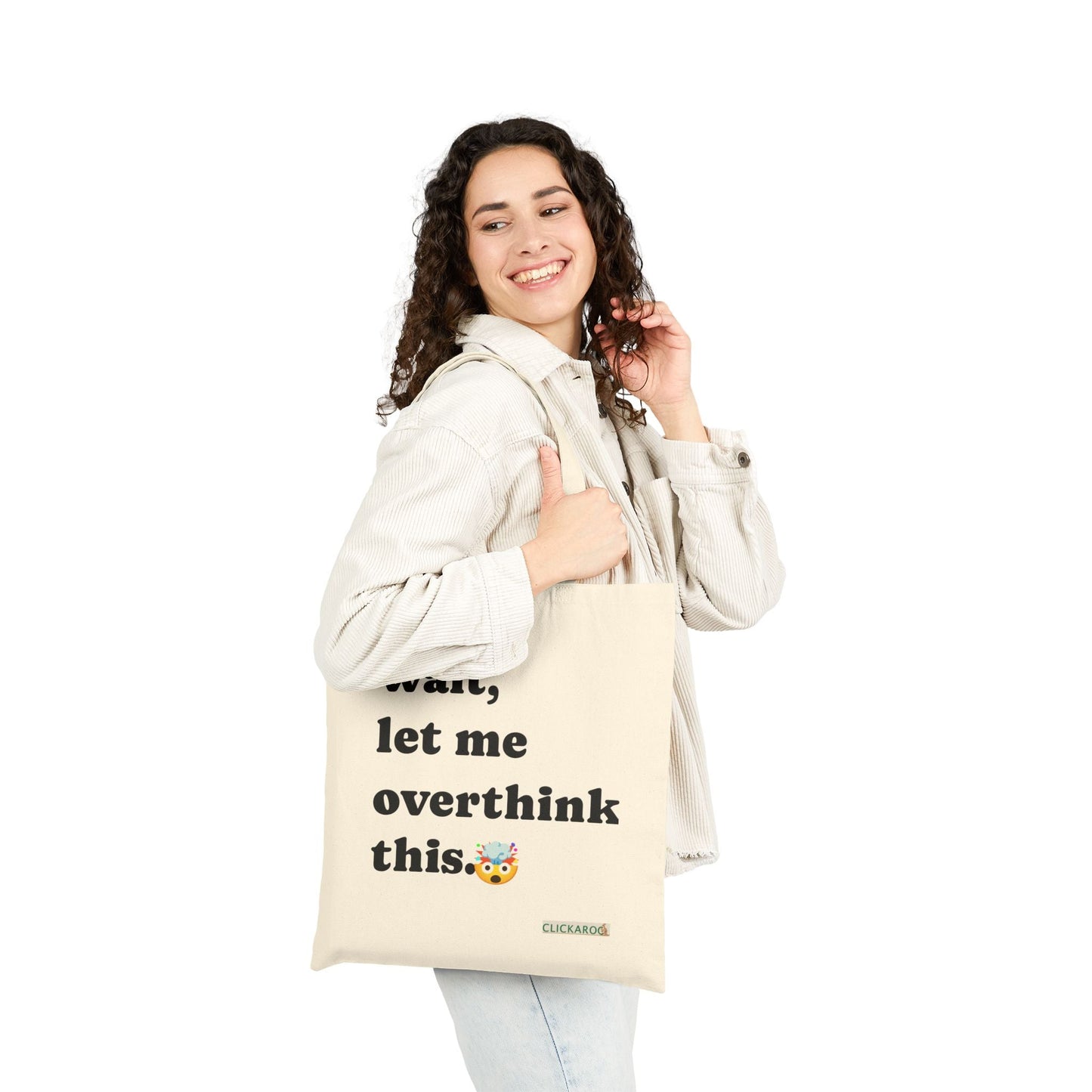 "Wait, Let Me Overthink This" Tote Bag Funny Reusable Shopper Bag Printify