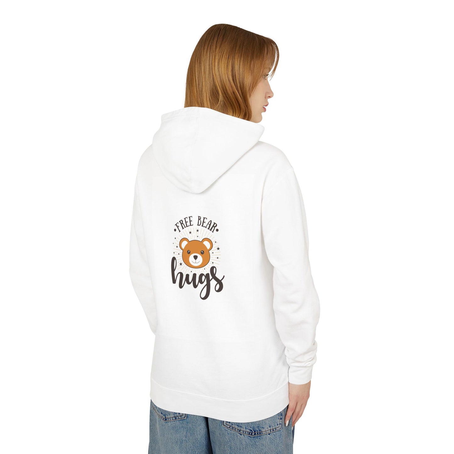 Free Bear Hugs Hoodie — Cute Teddy Graphic Lightweight Hooded Sweatshirt