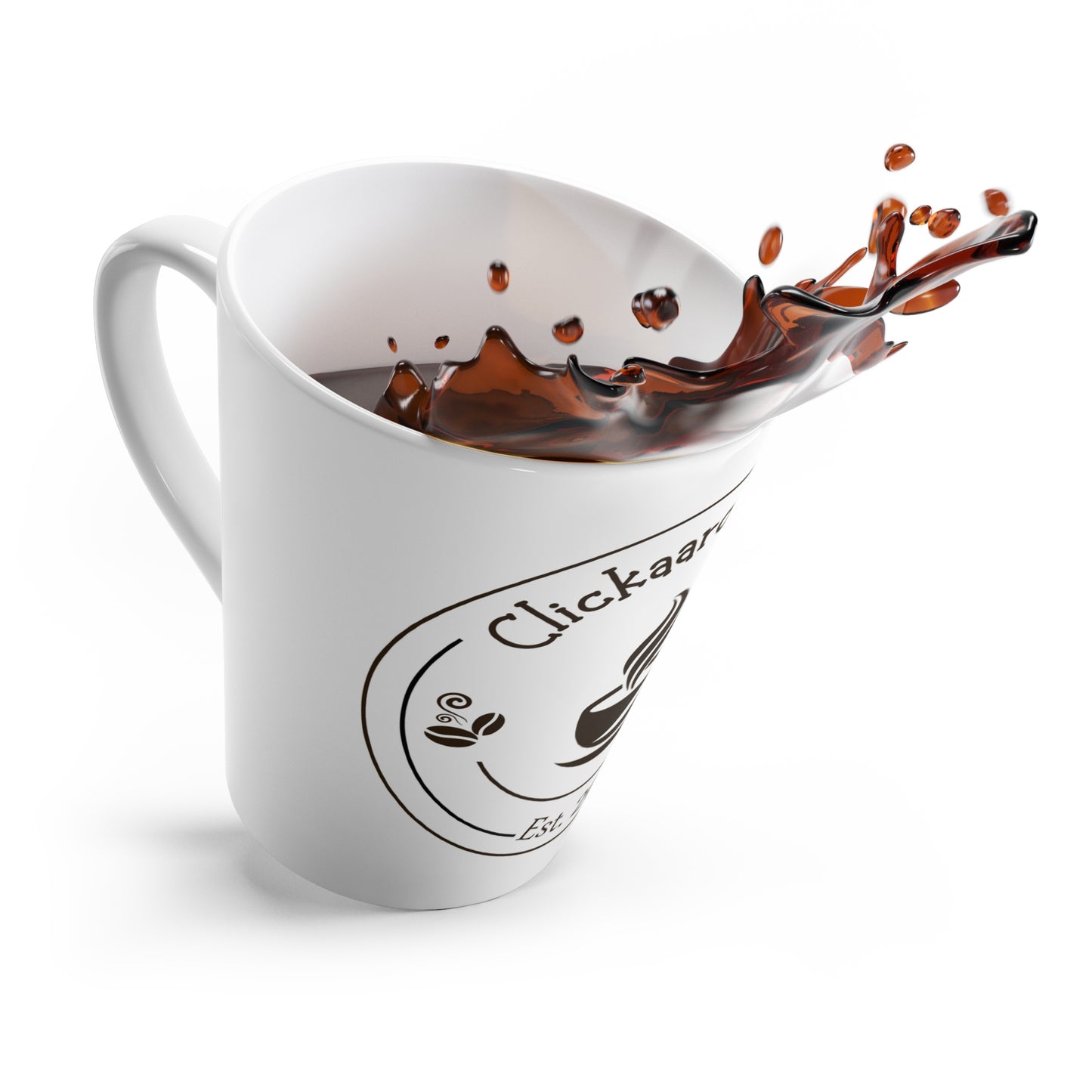 Latte Mug - Clickaaro Coffee Logo Ceramic Mug (Est. 2026)