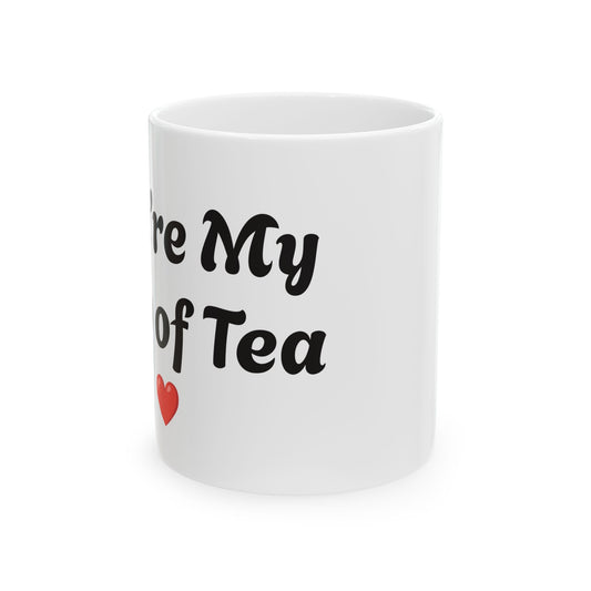 Printed White Ceramic Mugs for couples | Valentine's Coffee Mugs Online With Love Quote - "You're My Cup Of Tea"