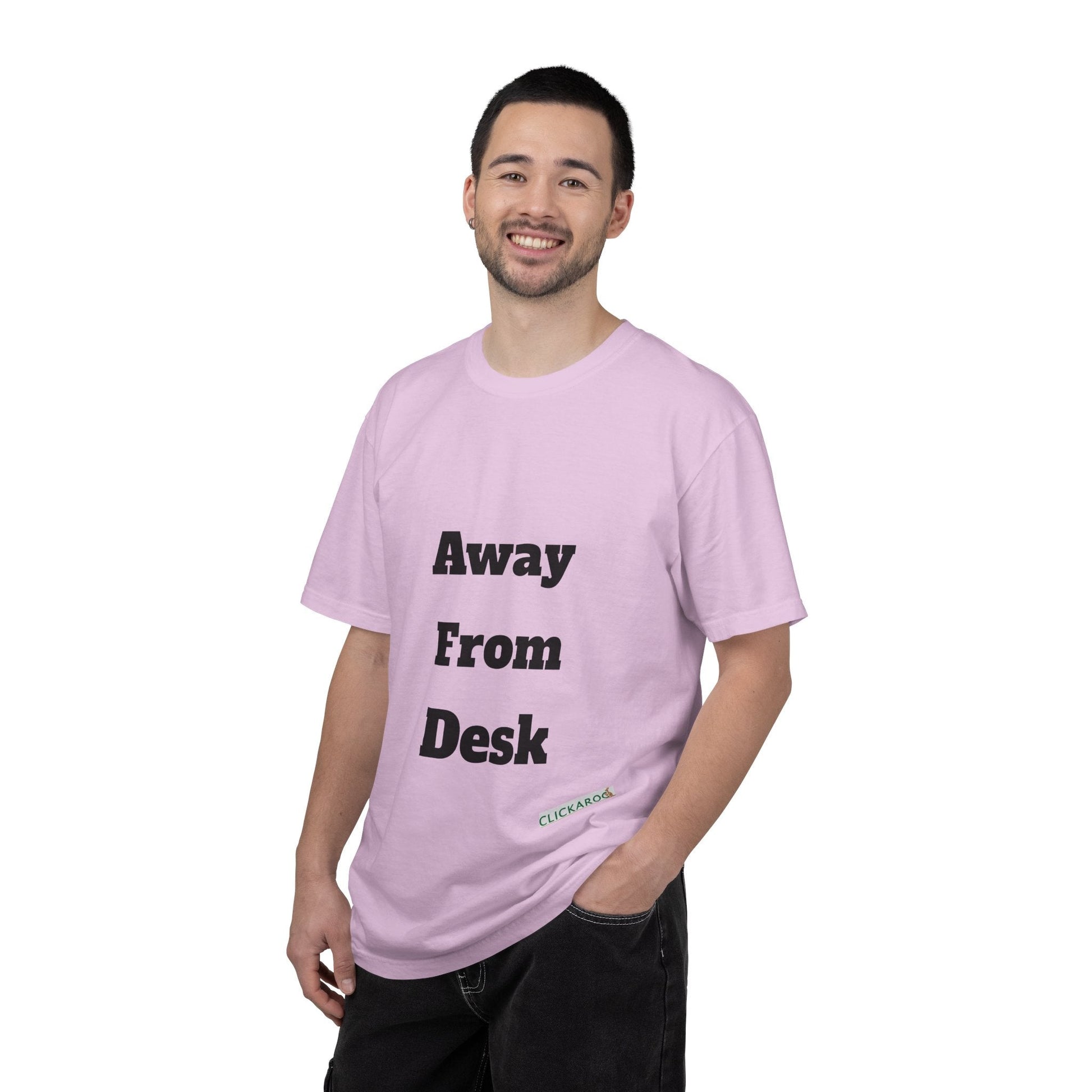 Buy Printed White T Shirts Online For Unisex | White T Shirts For Office Professionals With Quote -"Away From Desk" Printify