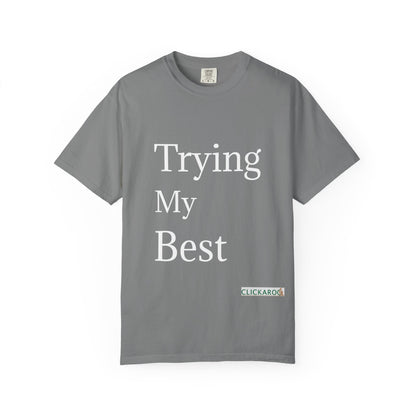 Buy Trying My Best Minimal Black T-Shirt Funny Unisex Printed T-Shirt Printify