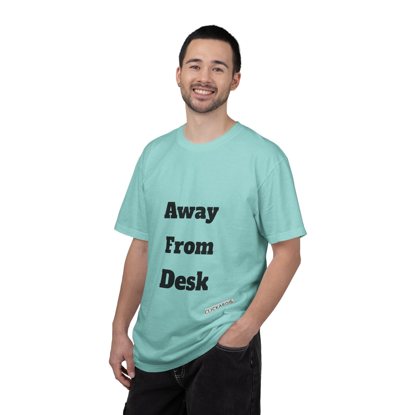 Buy Printed White T Shirts Online For Unisex | White T Shirts For Office Professionals With Quote -"Away From Desk" Printify