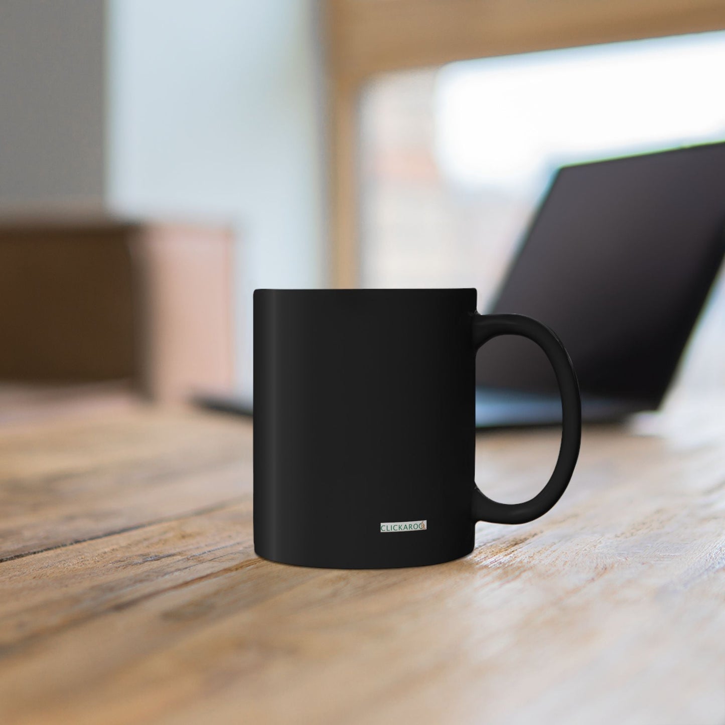 Buy Black Mug Minimalist Humor Coffee Cup with Printed White Text Printify
