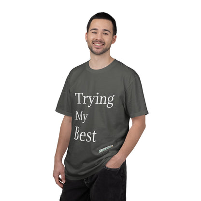 Buy Trying My Best Minimal Black T-Shirt Funny Unisex Printed T-Shirt Printify
