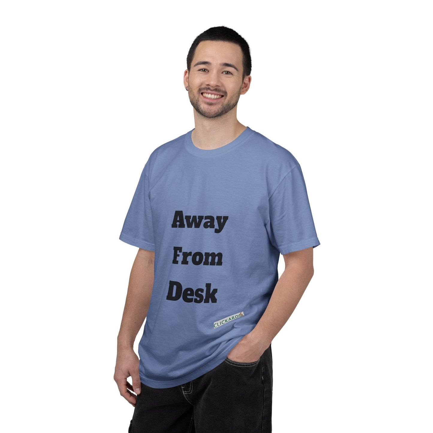 Buy Printed White T Shirts Online For Unisex | White T Shirts For Office Professionals With Quote -"Away From Desk" Printify