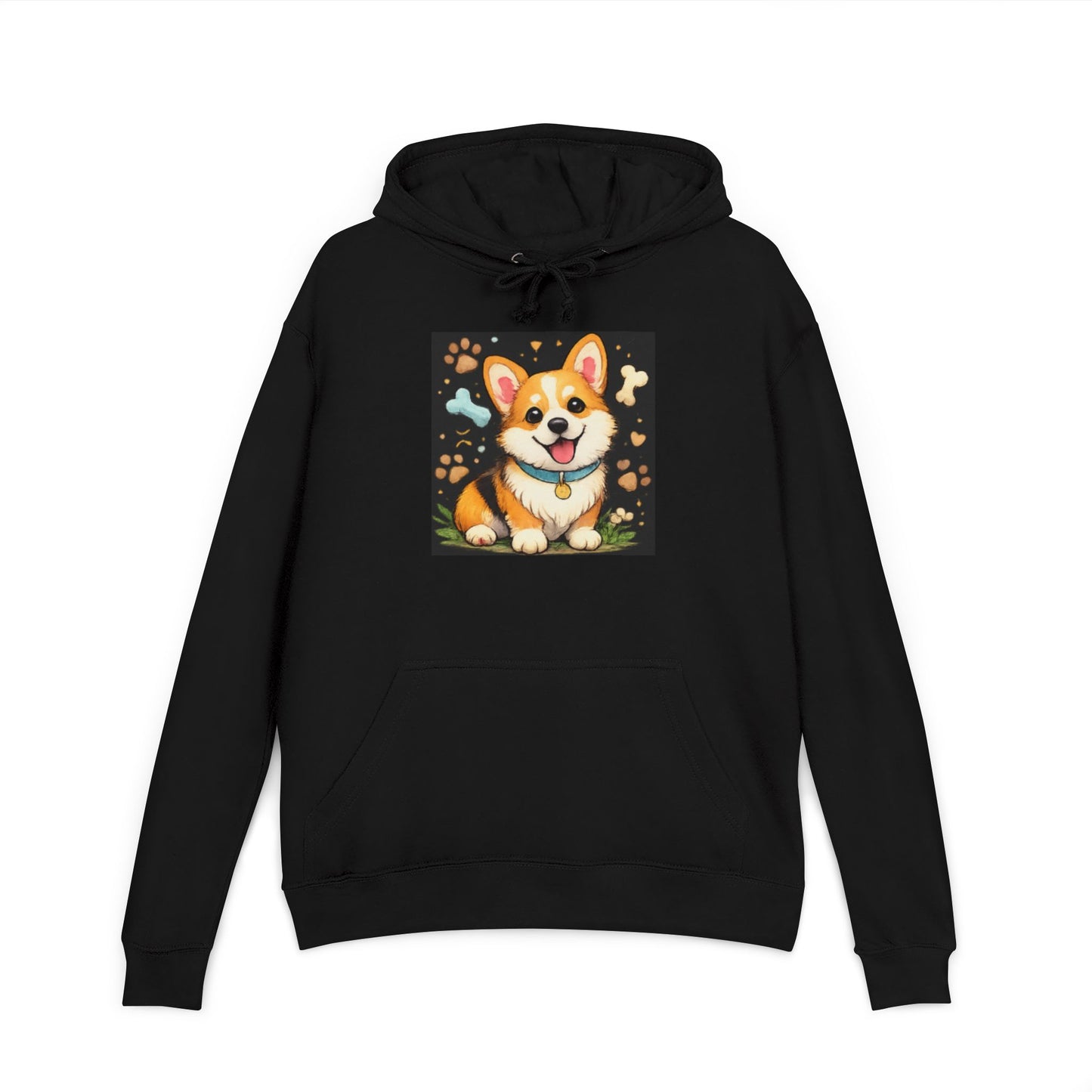 Corgi Pawprint Hoodie — Cute Cartoon Dog Sweatshirt