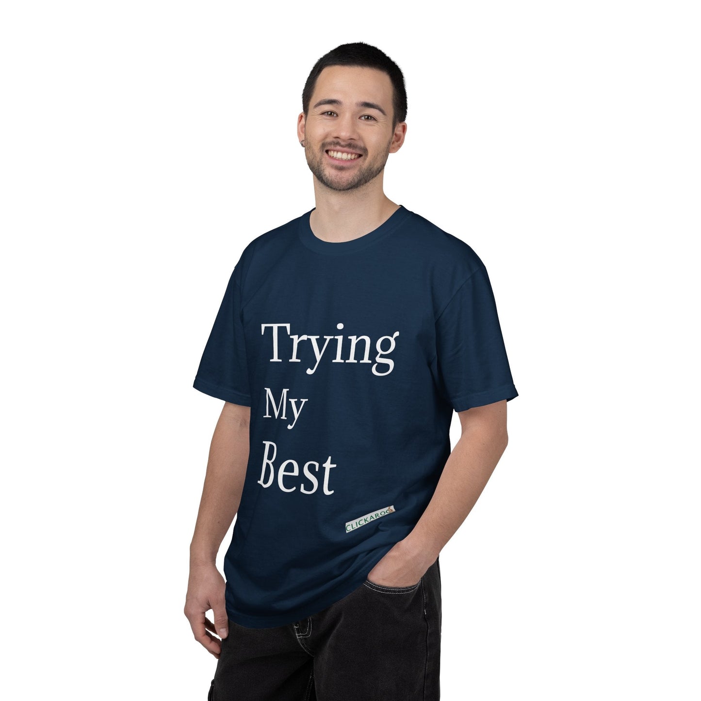 Buy Trying My Best Minimal Black T-Shirt Funny Unisex Printed T-Shirt Printify