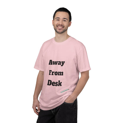 Buy Printed White T Shirts Online For Unisex | White T Shirts For Office Professionals With Quote -"Away From Desk" Printify