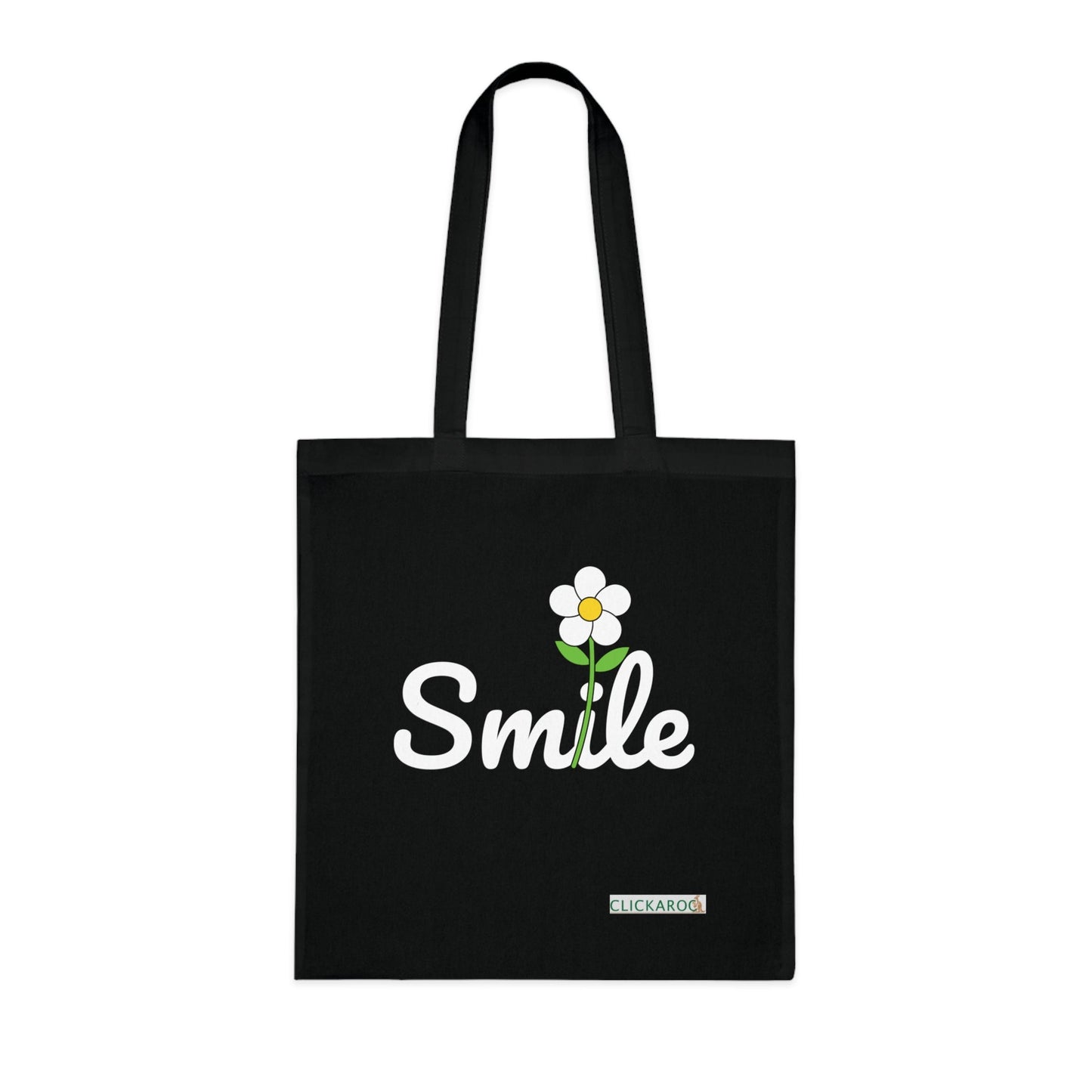 Smile Daisy Tote Bag – Cute Floral Cotton Market Tote Printify
