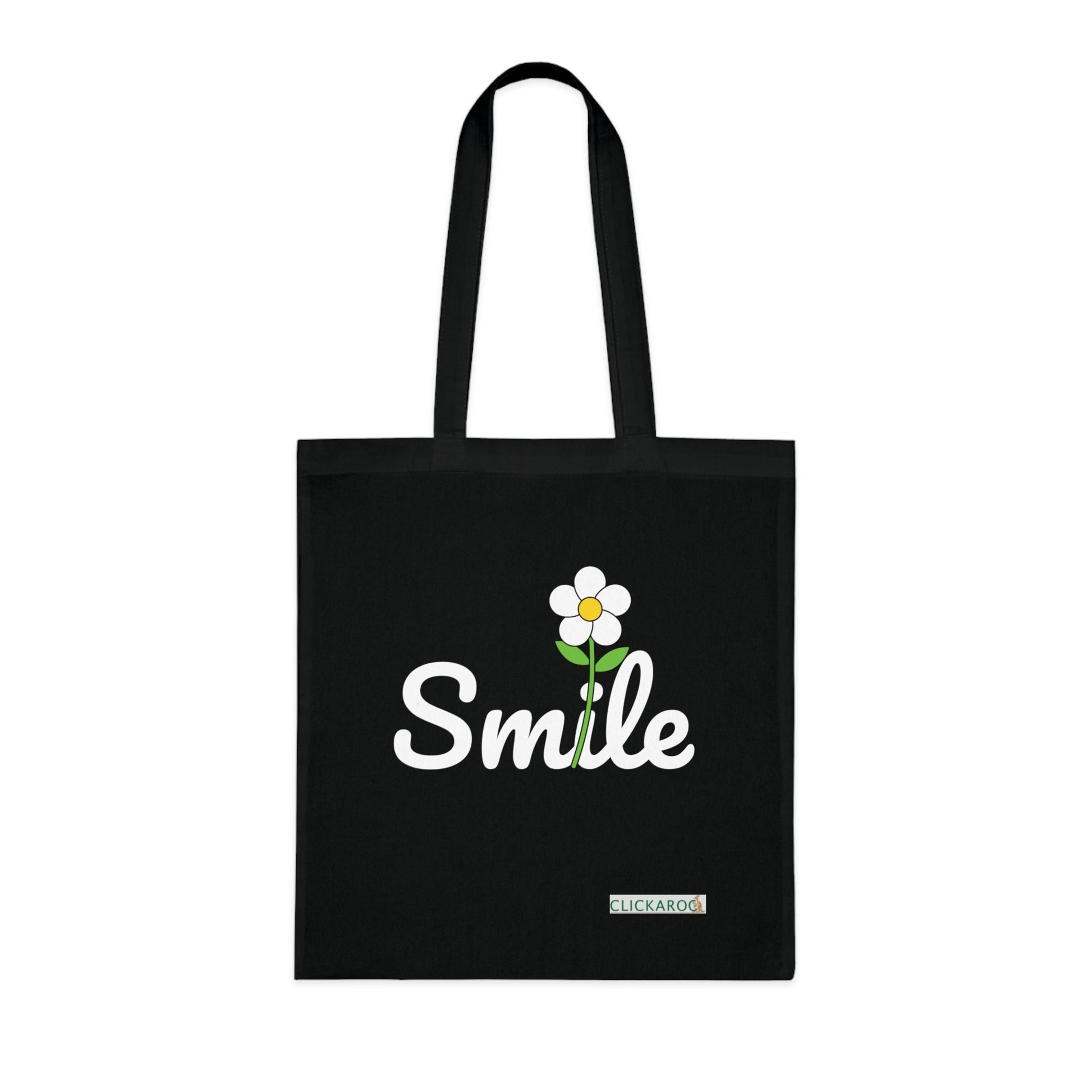 Smile Daisy Tote Bag – Cute Floral Cotton Market Tote Printify
