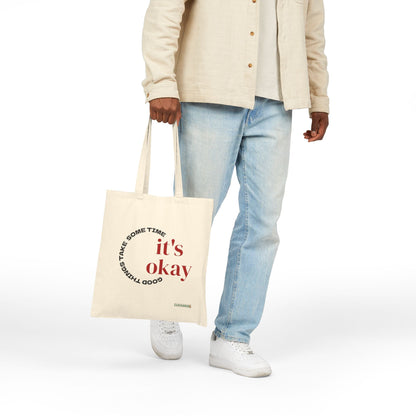 It’s Okay Canvas Tote Bag Positive Reminder Eco Grocery & Shopping Tote Printify