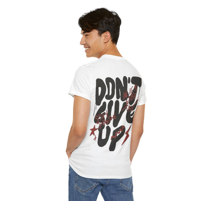 White Printed T Shirt for Mens – Don’t Give Up Graphic Tee