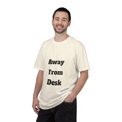 Buy Printed White T Shirts Online For Unisex | White T Shirts For Office Professionals With Quote -"Away From Desk" Printify