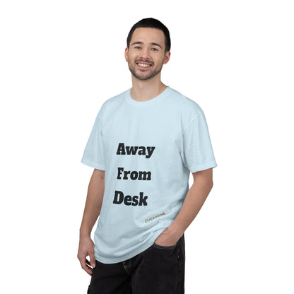 Buy Printed White T Shirts Online For Unisex | White T Shirts For Office Professionals With Quote -"Away From Desk" Printify