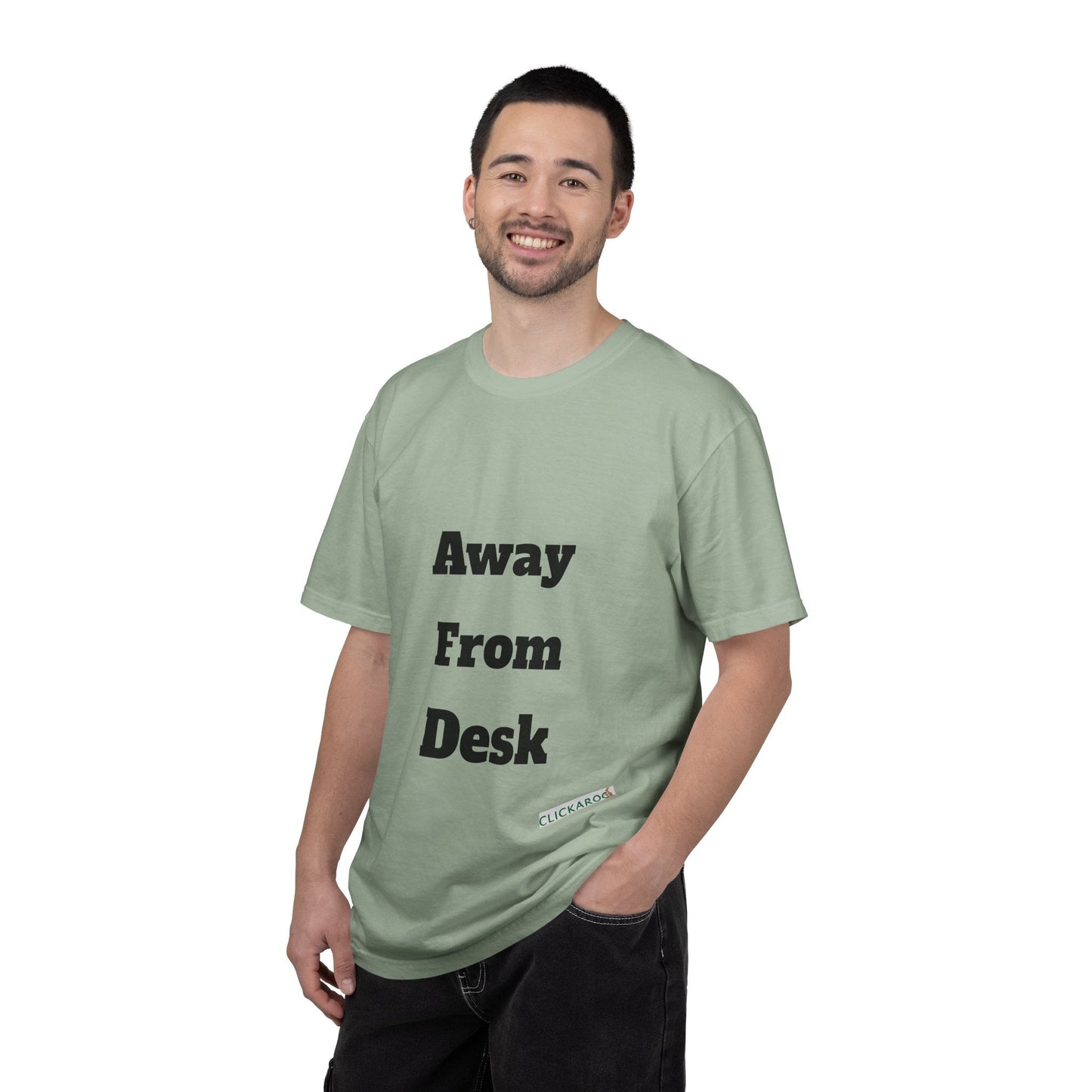 Buy Printed White T Shirts Online For Unisex | White T Shirts For Office Professionals With Quote -"Away From Desk" Printify