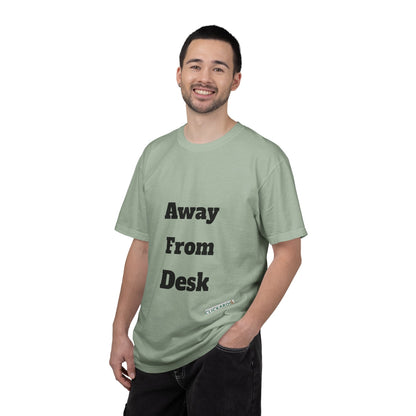 Buy Printed White T Shirts Online For Unisex | White T Shirts For Office Professionals With Quote -"Away From Desk" Printify