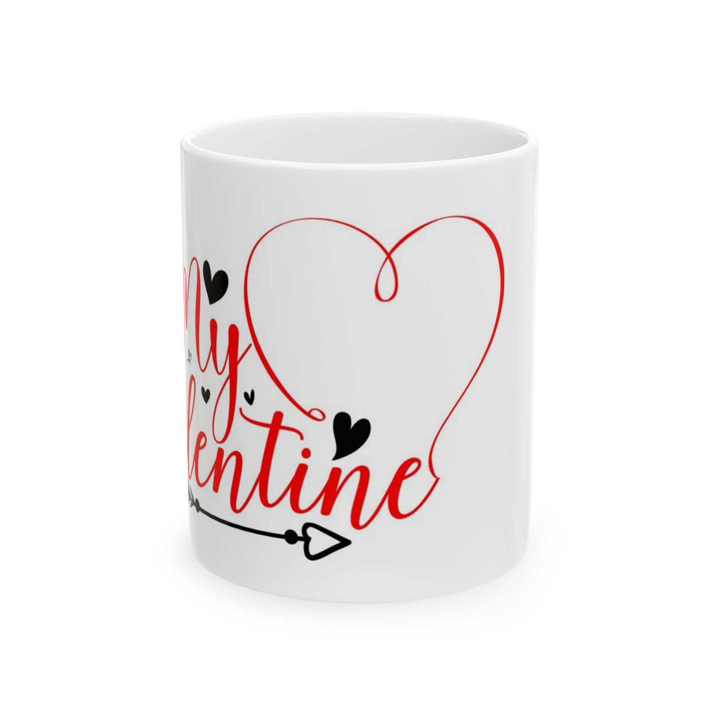 Be My Valentine Ceramic Mug – Heart Arrow Coffee Cup