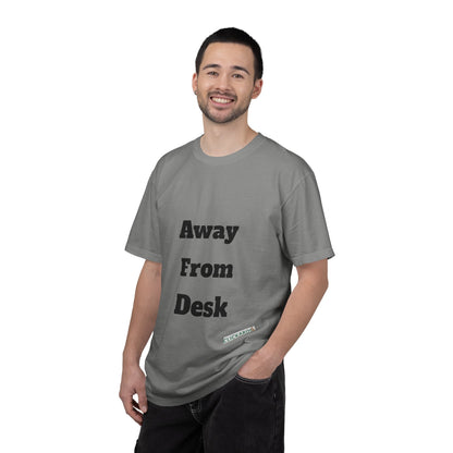 Buy Printed White T Shirts Online For Unisex | White T Shirts For Office Professionals With Quote -"Away From Desk" Printify