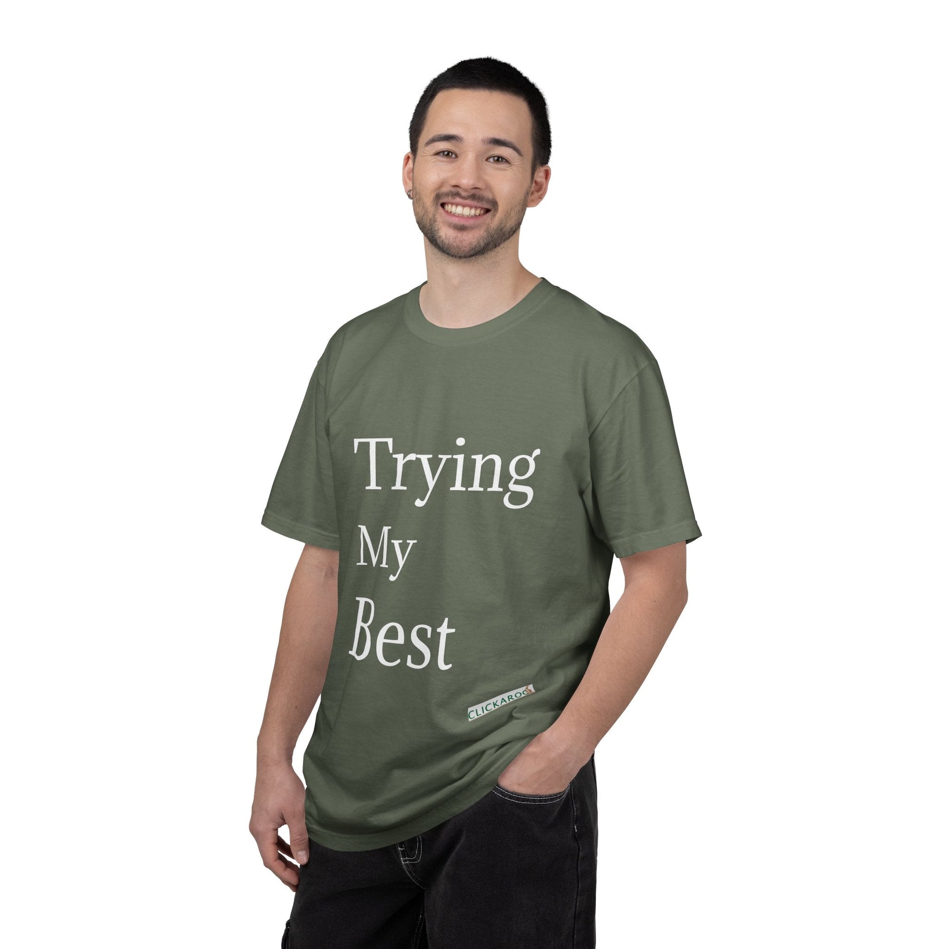 Buy Trying My Best Minimal Black T-Shirt Funny Unisex Printed T-Shirt Printify