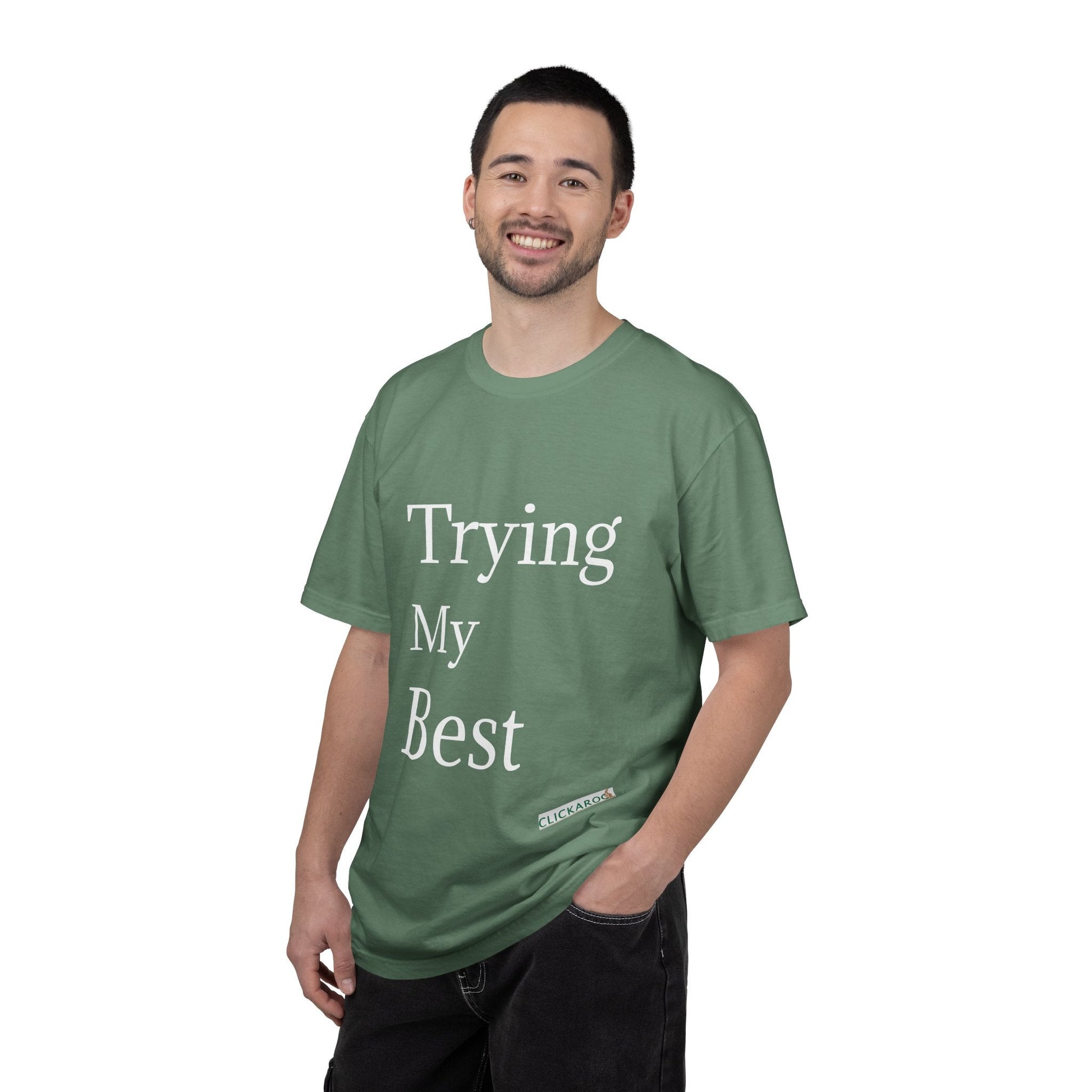 Buy Trying My Best Minimal Black T-Shirt Funny Unisex Printed T-Shirt Printify