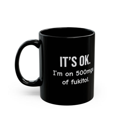 Buy Black Mug Minimalist Humor Coffee Cup with Printed White Text