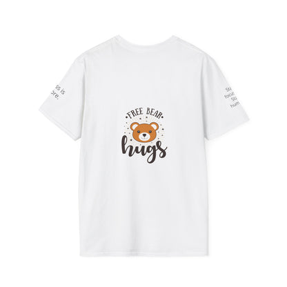 T-Shirt — “Free Bear Hugs” Cute Bear Graphic Tee, Cozy Casual Gift for Kids & Animal Lovers