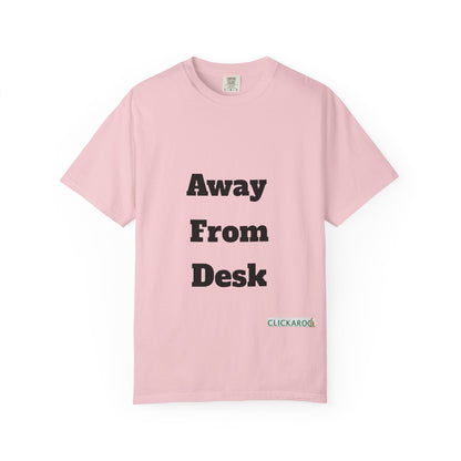 Buy Printed White T Shirts Online For Unisex | White T Shirts For Office Professionals With Quote -"Away From Desk" Printify