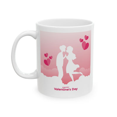 Valentine Hearts Ceramic Mug | Pink Love Coffee Cup