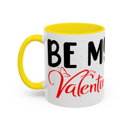 Buy Printed Coffee Mugs Online | White Ceramic Mugs Online With Quote "Be My Valentine" Printify