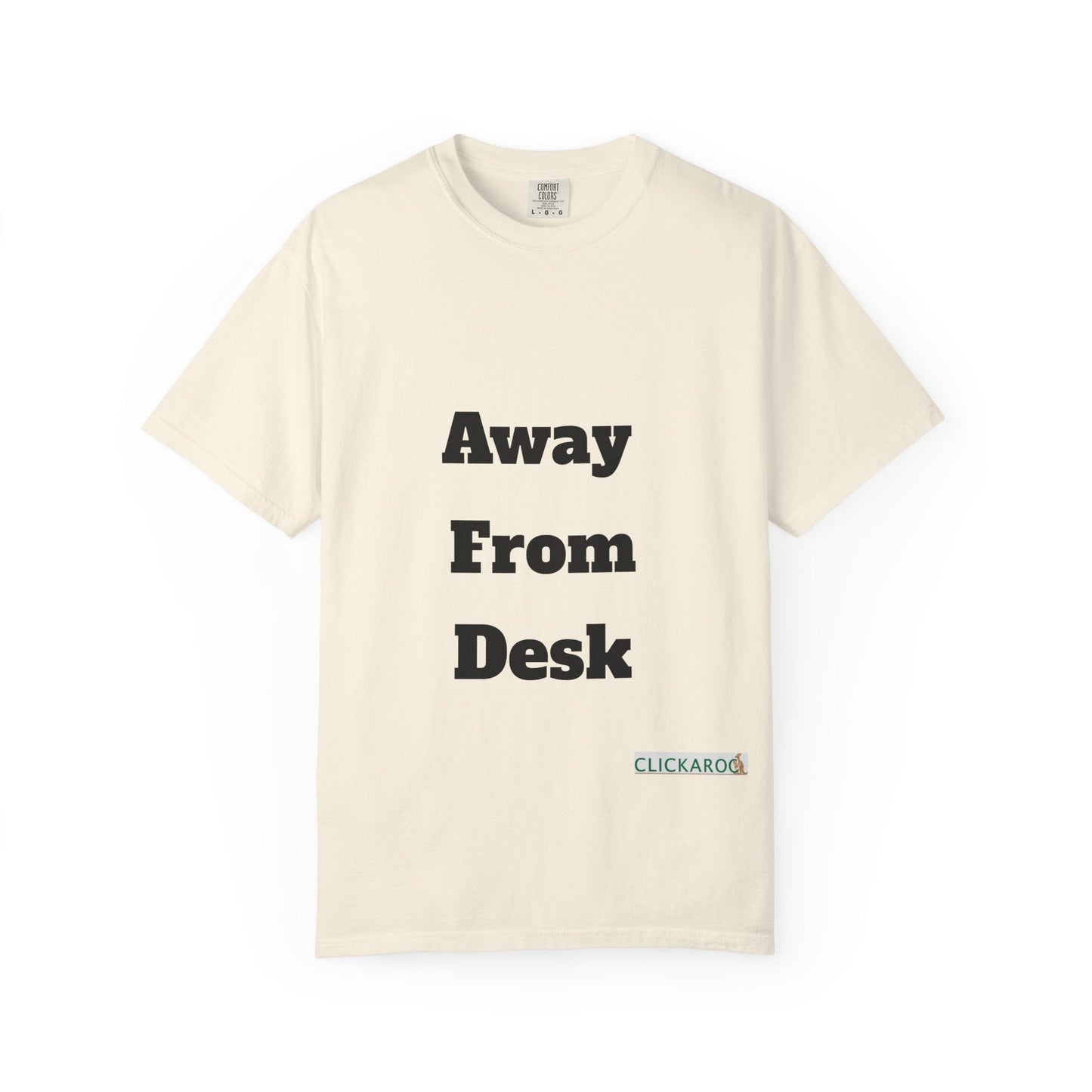 Buy Printed White T Shirts Online For Unisex | White T Shirts For Office Professionals With Quote -"Away From Desk" Printify