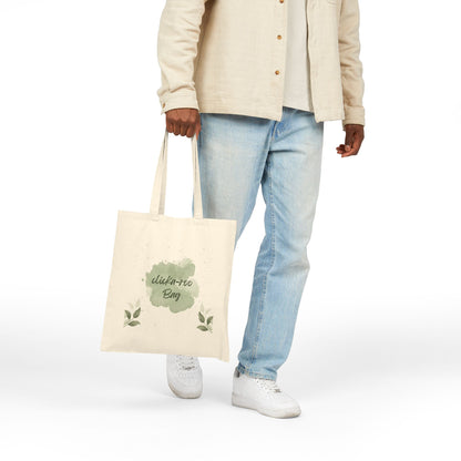 Canvas Tote Bag — 'click-a-roo Bag' Green Watercolor Floral Market Tote