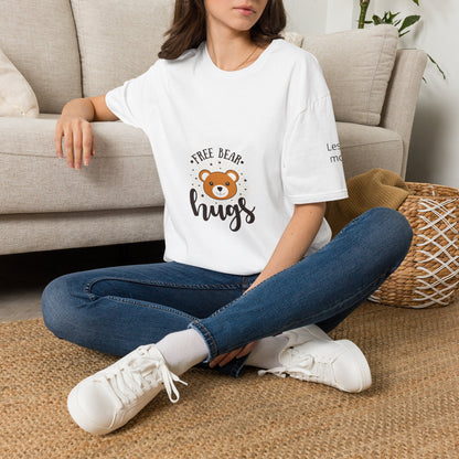 T-Shirt — “Free Bear Hugs” Cute Bear Graphic Tee, Cozy Casual Gift for Kids & Animal Lovers