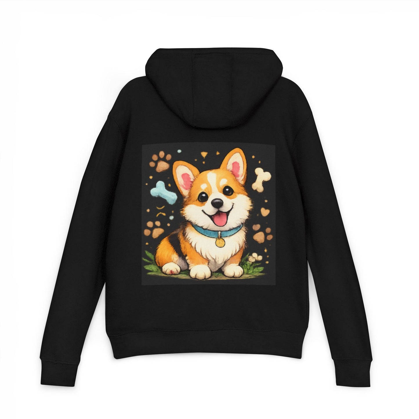 Corgi Pawprint Hoodie — Cute Cartoon Dog Sweatshirt