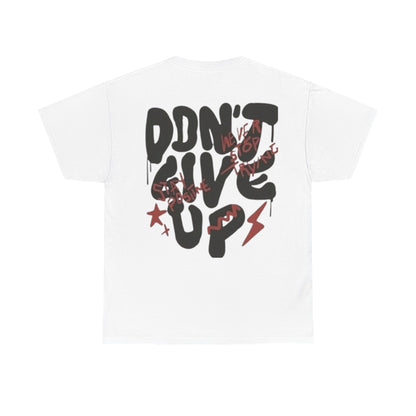 White Printed T Shirt for Mens – Don’t Give Up Graphic Tee