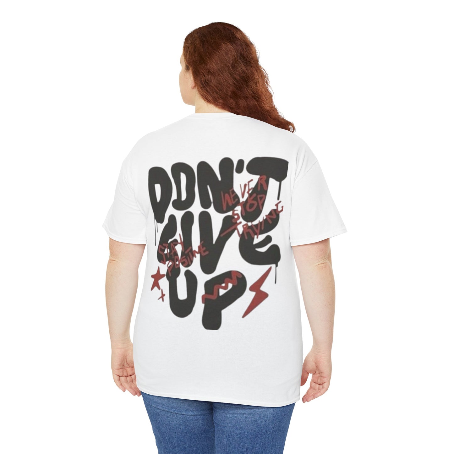 White Printed T Shirt for Mens – Don’t Give Up Graphic Tee