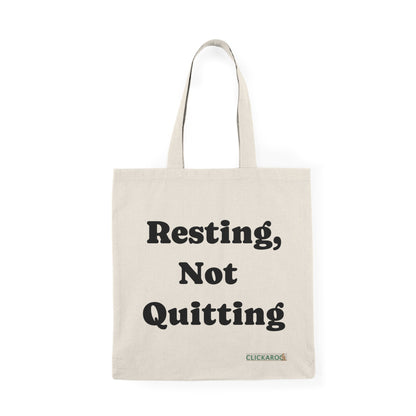 Resting, Not Quitting Tote Bag Motivational Canvas Grocery & Everyday Tote Printify